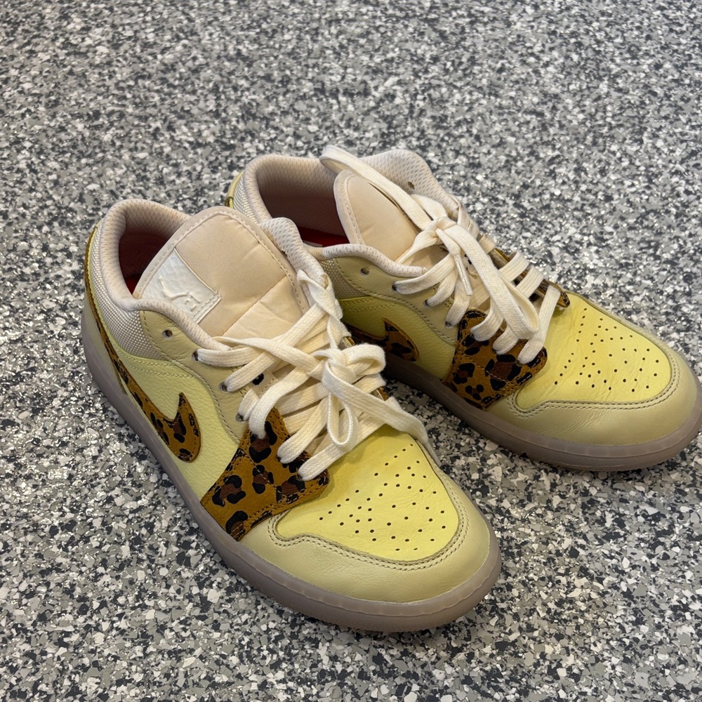 Nike Yellow and Leopard Print Sneakers(from limited edition)